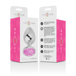 Intense - Plug Anal En Métal Aluminium Avec Cristal Rose Taille M